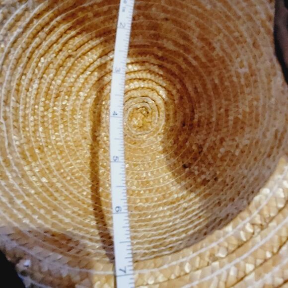 Vintage light tan Straw Romantic floppy big bow Hat - Picture 6 of 6